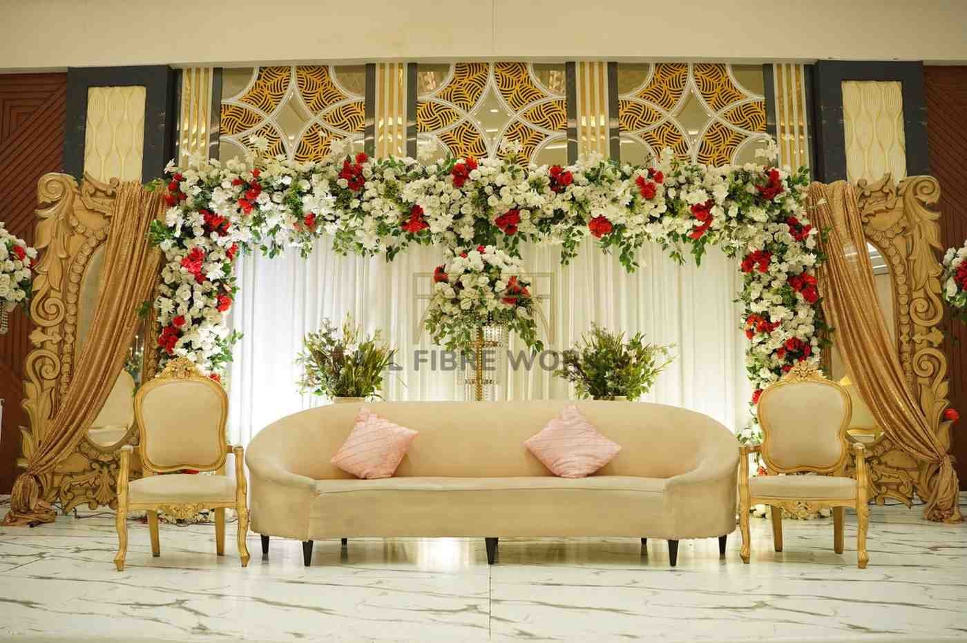 Royal Floral Elegance Wedding Stage